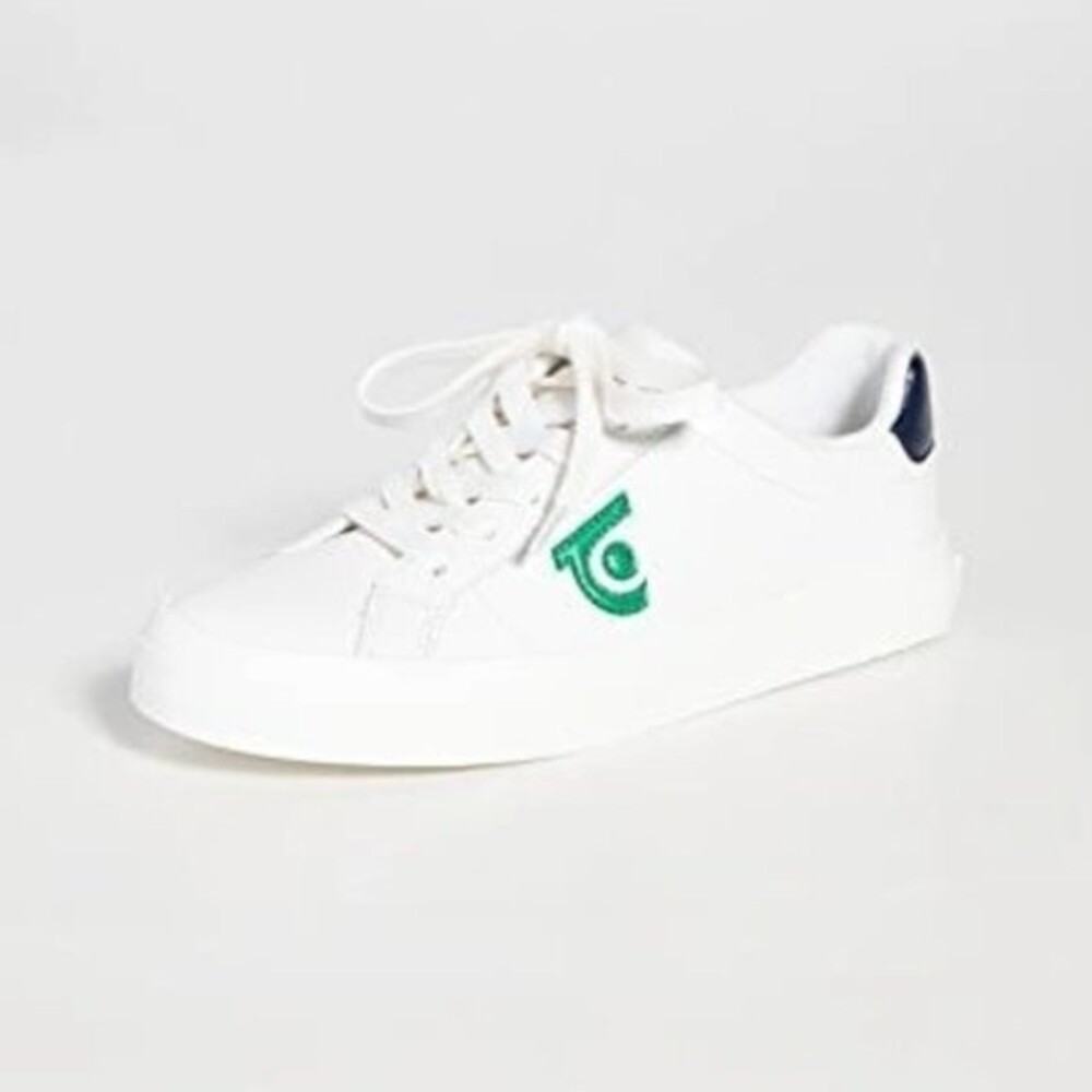 Tretorn Makenzie 2 Lace Up Sneakers In White/ Green/ Navy - size 7.5